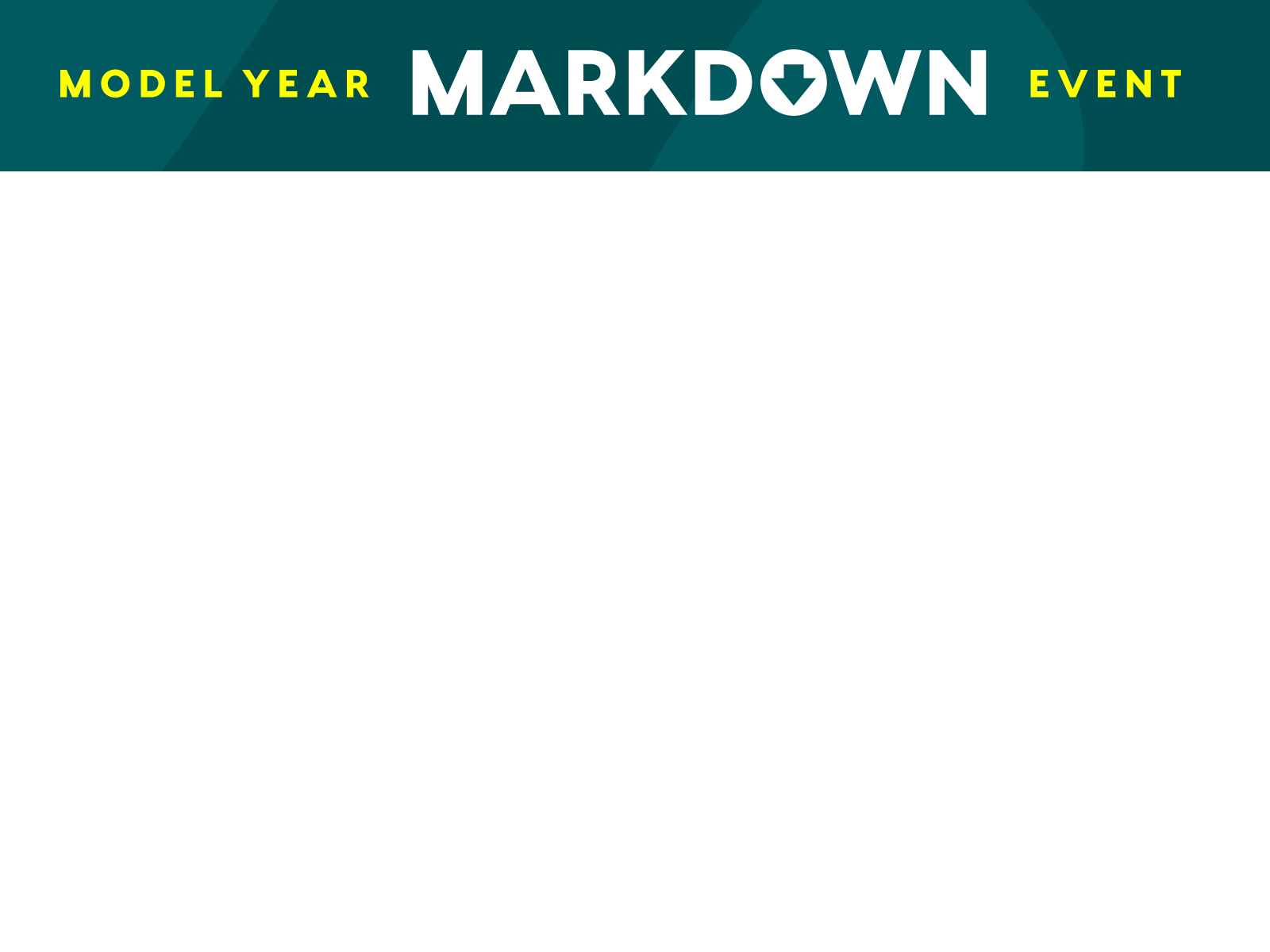 Model Year Markdown promotion banner.